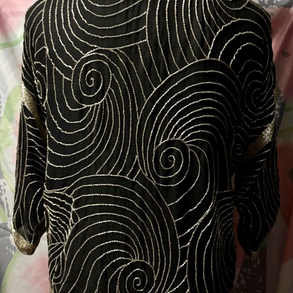 Silk, Rayon and Sequin VINTAGE Jacket - Picture 2 of 6